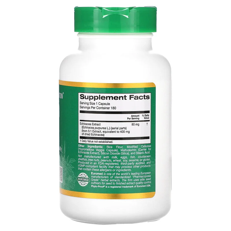 EuroHerbs, Chiết xuất thảo mộc Echinacea, 80 mg, 180 viên của California Gold Nutrition 2 EuroHerbs, Chiết xuất thảo mộc Echinacea, 80 mg, 180 viên của California Gold Nutrition - Ảnh 2
