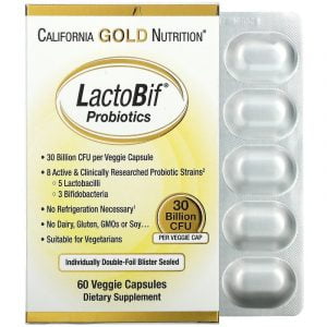 Lợi khuẩn LactoBif Probiotics 30 Billion CFU 60 viên của California Gold Nutrition