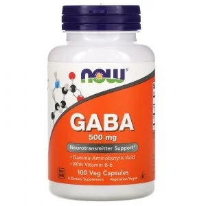 Viên uống GABA Vitamin B-6 500 mg hỗ trợ dẫn truyền thần kinh Now Foods (100 viên)