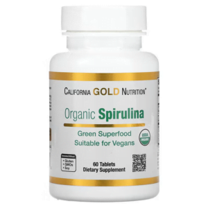 Tảo Spirulina hữu cơ 500 mg California Gold Nutrition chống oxi hóa (60 viên)
