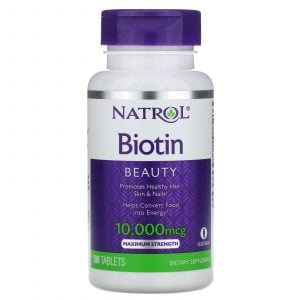 Viên uống hỗ trợ tóc da và móng Biotin 10000 mcg Natrol (100 Viên) của Natrol