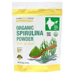 Bột tảo hửu cơ Organic Spirulina gói 240 g của California Gold Nutrition