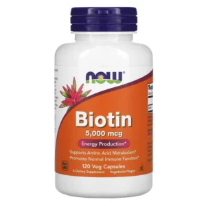 Hỗ trợ mọc tóc Biotin 5000 mcg 120 Viên của NOW Foods