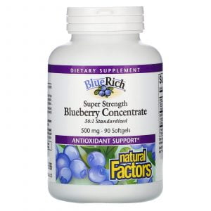 BlueRich 500 mg Việt quất cô đặc hộp 90 viên của Natural Factors