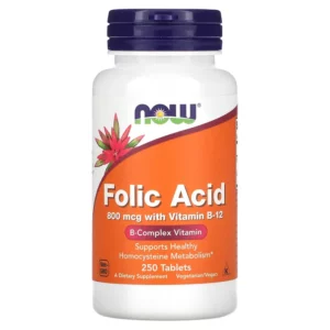 Folic Acid 800 mcg 250 viên của Now Foods
