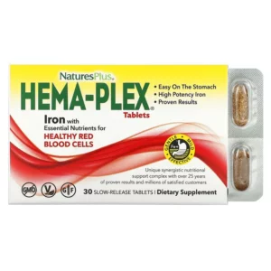 Viên uống bổ máu Hema-Plex 30 viên giải phóng chậm của NaturesPlus