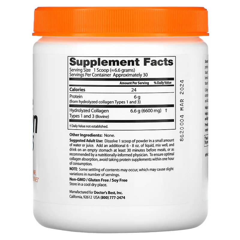 Pure Collagen Types 1 and 3 Powder hộp 7.1 oz (200 g) của Doctor's Best 3 Pure Collagen Types 1 and 3 Powder hộp 7.1 oz (200 g) của Doctor's Best - Ảnh 3