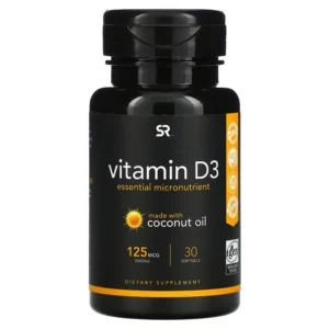 Vitamin D3 with Coconut Oil, 125 mcg (5,000 IU) lọ 30 viên của Sports Research