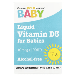 Baby Vitamin D3 Liquid, 10 mcg (400 IU), 0.34 fl oz (10 ml) của California Gold Nutrition