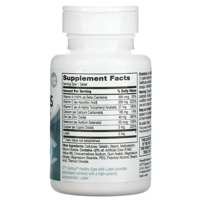 Viên uống bổ mắt Healthy Eyes Lutein and Antioxidants hộp 60 viên của 21st Century 3 Viên uống bổ mắt Healthy Eyes Lutein and Antioxidants hộp 60 viên của 21st Century - Ảnh 3