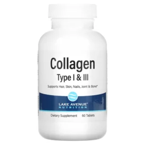 Viên uống Collagen thủy phân loại I & III, 1.000 mg Lake Avenue Nutrition (60 viên)