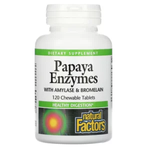 Papaya Enzymes with Amylase & Bromelain hộp 120 viên của Natural Factors