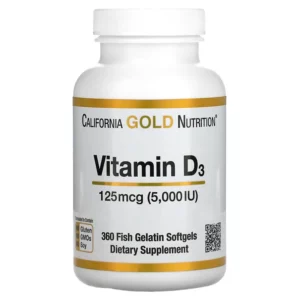 Vitamin D3, 125 mcg (5,000 IU) hộp 360 viên của California Gold Nutrition