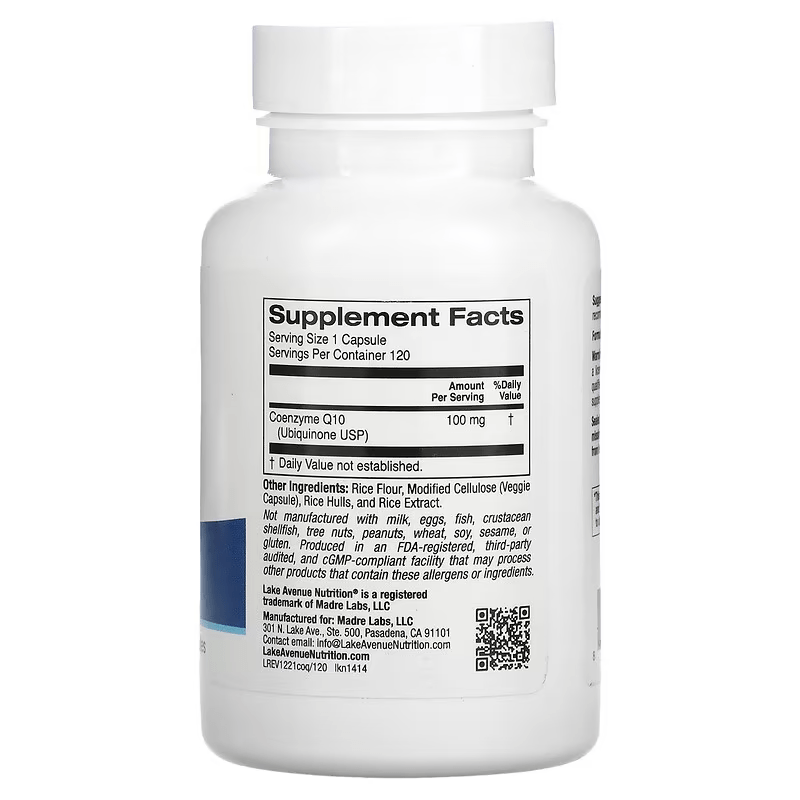 Viên uống hỗ trợ tim mạch CoQ10 Ubiquinone 100 mg Lake Avenue Nutrition (120 viên) 3 Viên uống hỗ trợ tim mạch CoQ10 Ubiquinone 100 mg Lake Avenue Nutrition (120 viên) - Ảnh 3