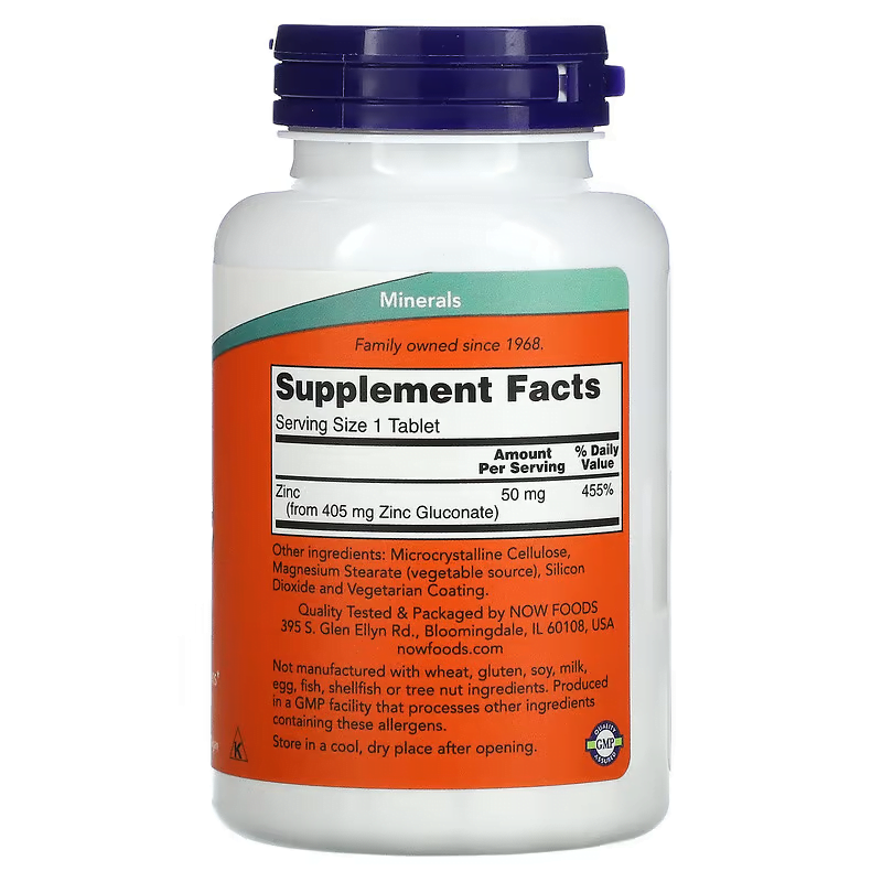 Zinc, 50 mg hộp 250 viên của Now Foods 3 Zinc, 50 mg hộp 250 viên của Now Foods - Ảnh 3
