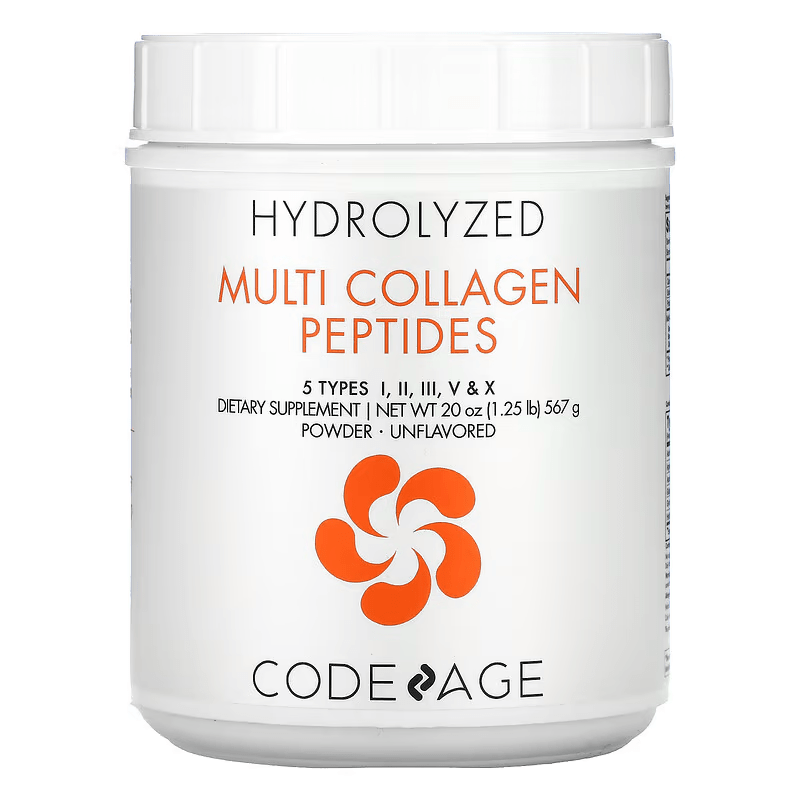 Hydrolyzed, Multi Collagen Peptides, Unflavored, 20 oz (567 g) CodeAge 1 Hydrolyzed, Multi Collagen Peptides, Unflavored, 20 oz (567 g) CodeAge
