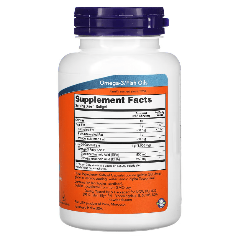 Viên uống dầu cá Ultra Omega-3 Fish Oil Now Foods (90 viên) 3 Viên uống dầu cá Ultra Omega-3 Fish Oil Now Foods (90 viên) - Ảnh 3