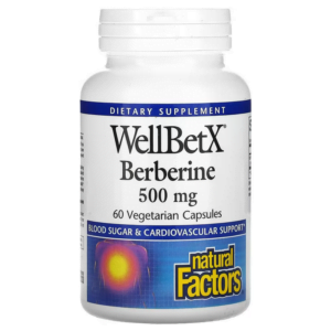 Viên uống hỗ trợ đường huyết và tim mạch WellBetX Berberine 500 mg Natural Factors (60 viên)