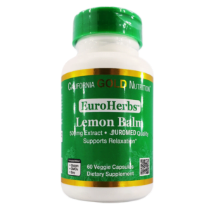 Viên uống giảm căng thẳng Lemon Balm Extract 500 mg, 60 viên, California Gold Nutrition