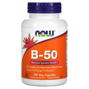 Vitamin B-50 bổ sung vitamin B Now Foods (100 Veg Capsules)