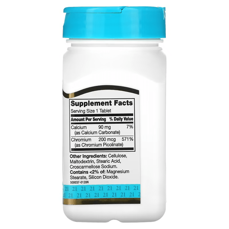 Viên uống Chromium Picolinate 200 mcg 21st Century (100 viên) 2 Viên uống Chromium Picolinate 200 mcg 21st Century (100 viên) - Ảnh 2