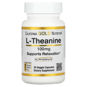 Viên uống hỗ trợ thư giãn L-Theanine có AlphaWave 100 mg California Gold Nutrition (30 viên)