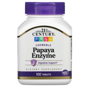 Viên uống hỗ trợ hệ tiêu hóa Papaya Enzyme Chewable 21st Century (100 viên)