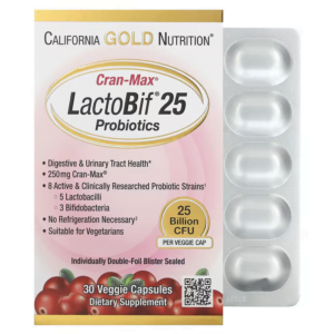 Men vi sinh CranMax LactoBif Probiotics 25 Billion CFU California Gold Nutrition (30 viên)