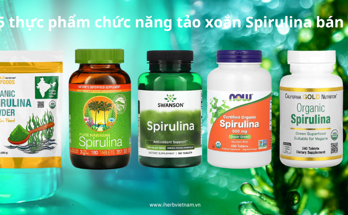 Top 5 thực phẩm chức năng tảo xoắn Spirulina bán chạy nhất trên iHerb. 6 Top 5 thuc pham chuc nang tao xoan Spirulina ban chay
