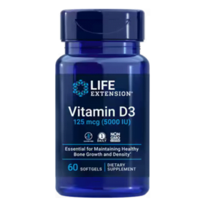 Bổ sung Vitamin D3 125 mcg (5,000 IU) 60 viên, Life Extension