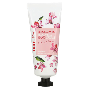 Kem Dưỡng Da Tay Pink Flower Blooming hương hoa anh đào hộp 3.38 fl oz (100 ml) của Farmstay