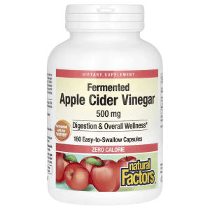Viên uống hỗ trợ khả năng miễn dịch Fermented Apple Cider Vinegar 500 mg hộp 180 viên của Natural Factors