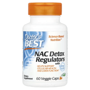 Viên uống giúp hỗ trợ sức khỏe tế bào và chức năng gan NAC Detox Regulators với Seleno Excell hộp 60 viên của Doctor's Best