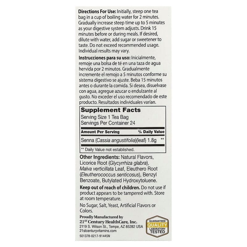 Herbal Slimming Tea, Honey Lemon, Caffeine Free, 24 Tea Bags, 1.7 oz (48 g) của 21st Century 2 Herbal Slimming Tea, Honey Lemon, Caffeine Free, 24 Tea Bags, 1.7 oz (48 g) của 21st Century