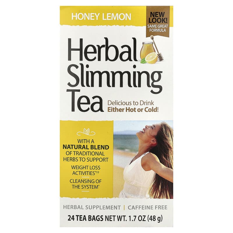Herbal Slimming Tea, Honey Lemon, Caffeine Free, 24 Tea Bags, 1.7 oz (48 g) của 21st Century 1 Herbal Slimming Tea, Honey Lemon, Caffeine Free, 24 Tea Bags, 1.7 oz (48 g) của 21st Century