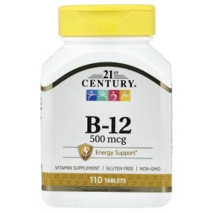 Vitamin B-12, 500 mcg, 110 Tablets của 21st Century