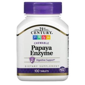 21st Century Chewable Papaya Enzyme 100 Tablets