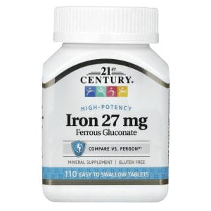 21st Century Healthcare Công ty sản xuất Vitamin hơn 30 tuổi. 6 High Potency Iron 27 mg, 110 Easy to Swallow Tablets của 21st Century