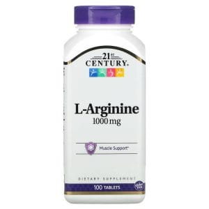21st Century Healthcare Công ty sản xuất Vitamin hơn 30 tuổi. 5 L-Arginine 1,000 mg 100 Tablets của 21st Century