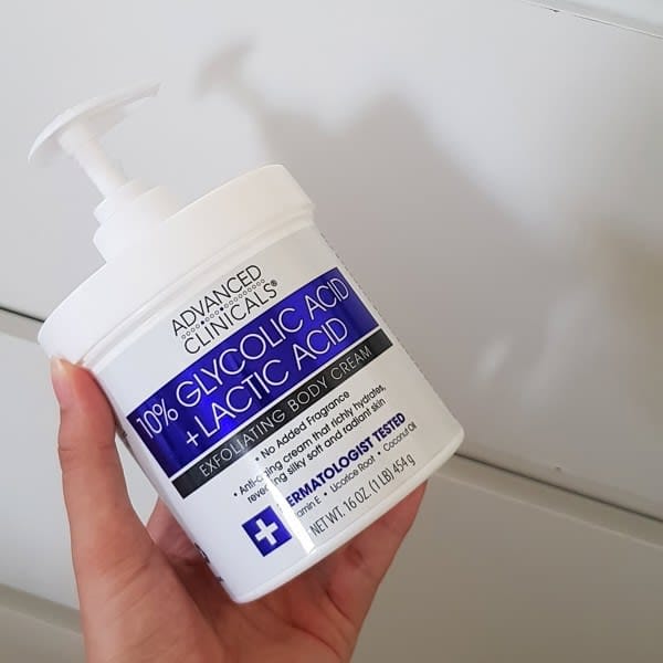 advanced clinicals 10 glycolic acid lactic acid exfoliating body cream 16 oz 454 g 6
