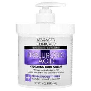 Advanced Clinicals Hyaluronic Acid Hydrating Body Cream, 16 oz (454 g)