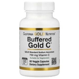 Buffered Gold C Gold Standard Sodium Ascorbate Vitamin C 60 Veggie Capsules của California Gold Nutrition