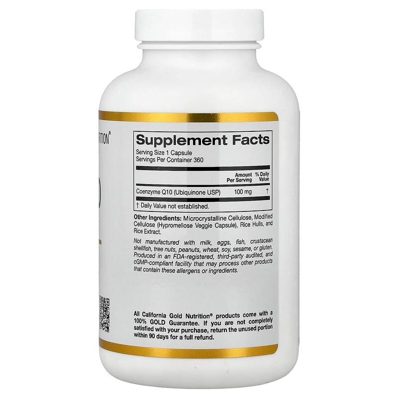 CoQ10 USP Grade Ubiquinone 100 mg, 360 Veggie Capsules của California Gold Nutrition 2 CoQ10 USP Grade Ubiquinone 100 mg, 360 Veggie Capsules của California Gold Nutrition