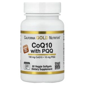 CoQ10 with PQQ Ubiquinone USP Tapioca Veggie Softgel with Sunflower Lecithin 100 mg, 60 Veggie Softgel của California Gold Nutrition