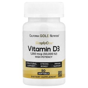 Vitamin D3, 1,250 mcg (50,000 IU), 50 Softgels của California Gold Nutrition