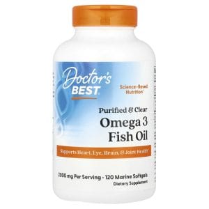 Doctor's Best Purified Clear Omega-3 Fish Oil, 120 Marine Softgels, 1,000 mg per Softgel