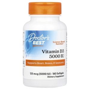 Vitamin D3 125 mcg (5,000 IU), 180 Softgels của Doctor's Best