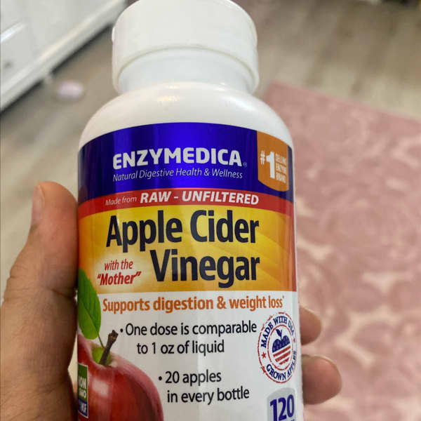 enzymedica apple cider vinegar with the mother 60 capsules 355 mg per capsule 2