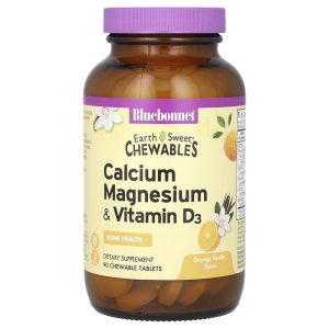 Bluebonnet Nutrition EarthSweet Chewables Calcium, Magnesium, Vitamin D3 Orange Vanilla, 90 viên nhai