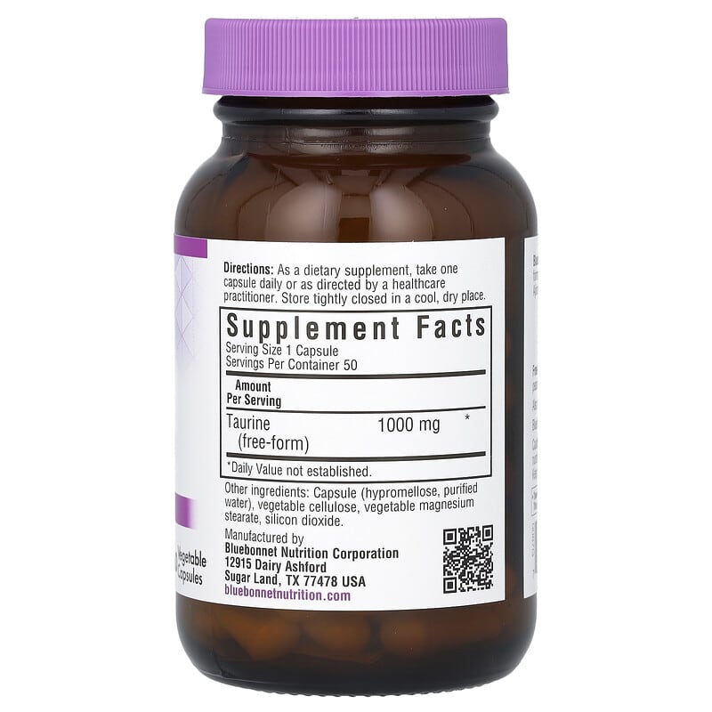 Taurine, Bluebonnet Nutrition, 1000 mg, hộp 50 viên nang thực vật 2 Taurine, Bluebonnet Nutrition, 1000 mg, hộp 50 viên nang thực vật